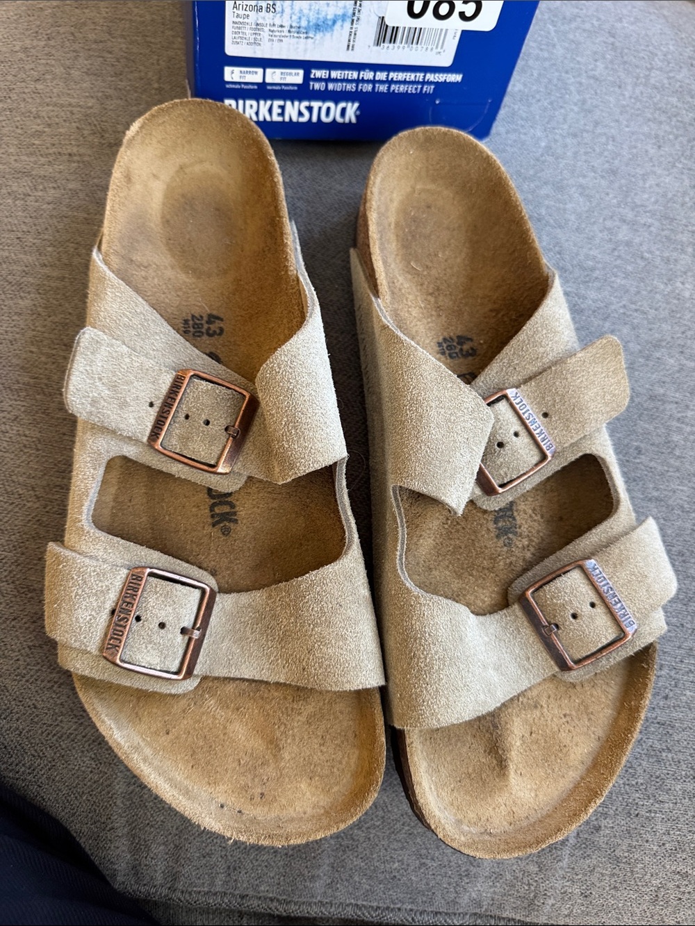 Birkenstock Kids Arizona Suede Sandals in Taupe Beige
